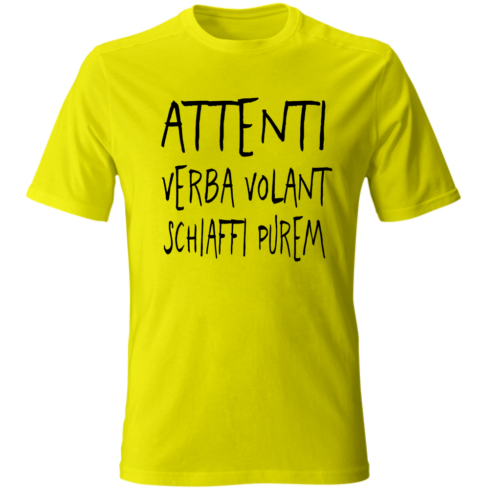 T-Shirt Unisex Verba volant - Scritte Divertenti - Chiara