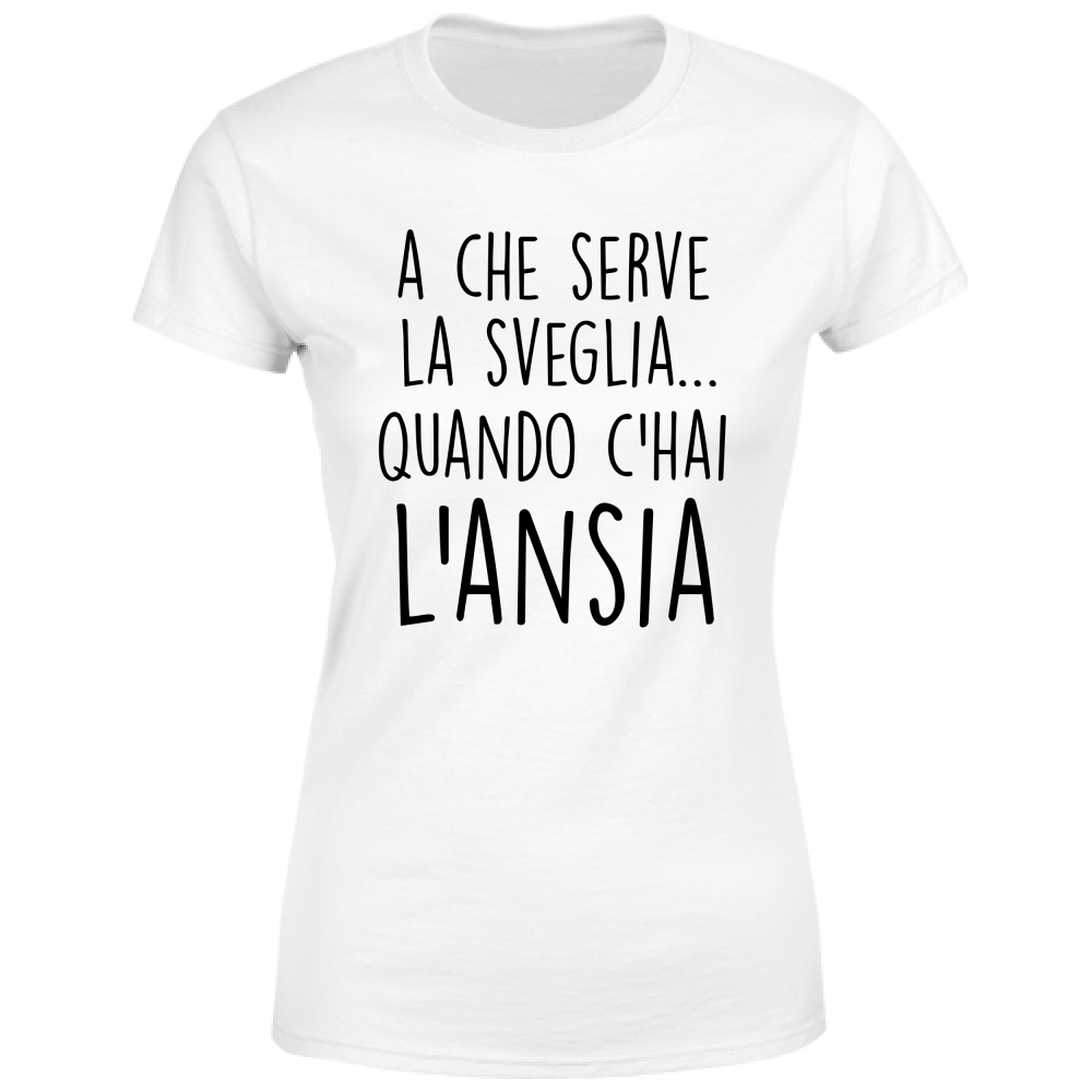 T-Shirt Donna La sveglia - Scritte Divertenti - Chiara