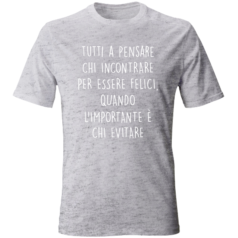 T-Shirt Unisex Chi evitare - Scritte Divertenti