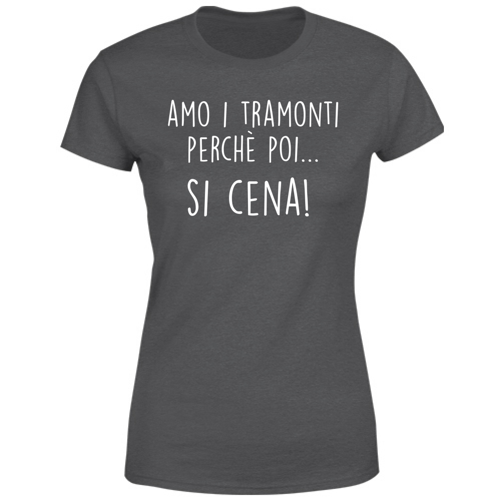 T-Shirt Donna Si cena - Scritte Divertenti