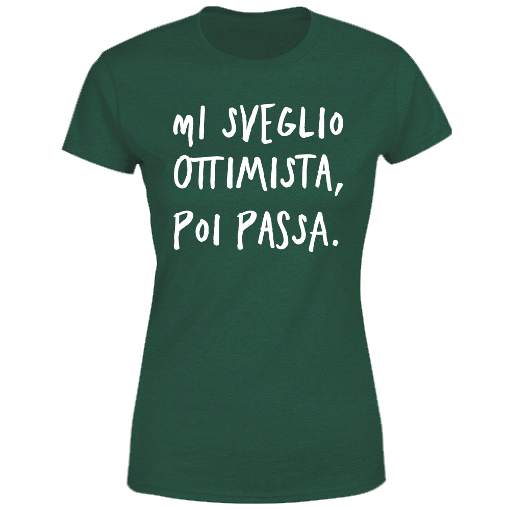 T-Shirt Donna Ottimista - Scritte Divertenti