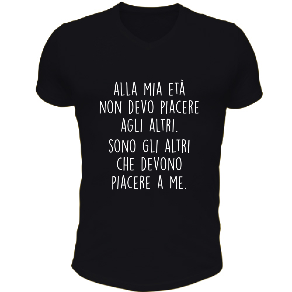 T-Shirt Unisex Scollo V Piacere - Scritte Divertenti