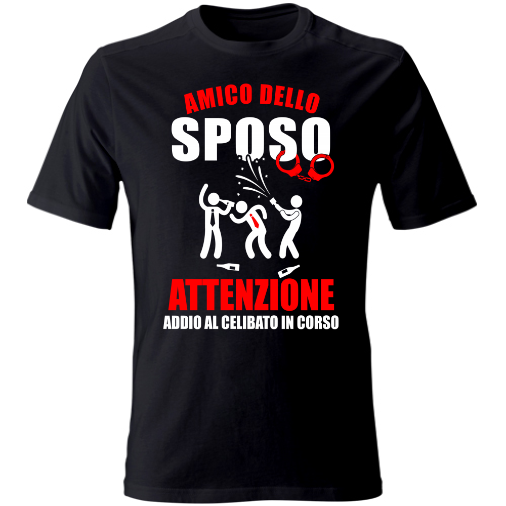 T-Shirt Unisex Maglietta - Addio al Celibato - Amico - scura