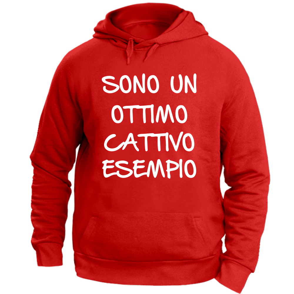 Felpa Unisex con Cappuccio Esempio - Scritte Divertenti