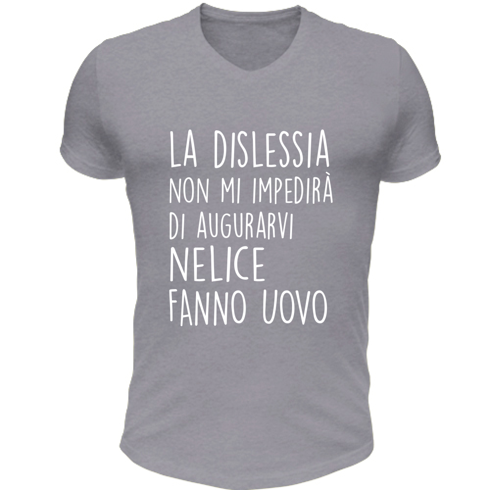 T-Shirt Unisex Scollo V Nelice Fanno Uovo - Scritte Divertenti