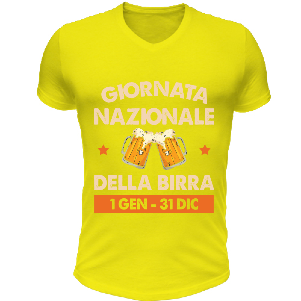 T-Shirt Unisex Scollo V Giornata nazionale della birra