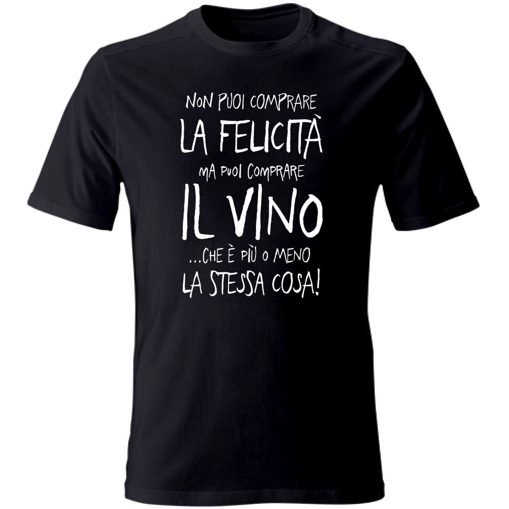 T-Shirt Unisex Large Puoi comprare il Vino - Scritte Divertenti