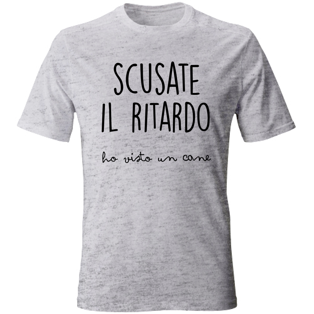 T-Shirt Unisex Ritardo Cane - Scritte Divertenti - Chiara