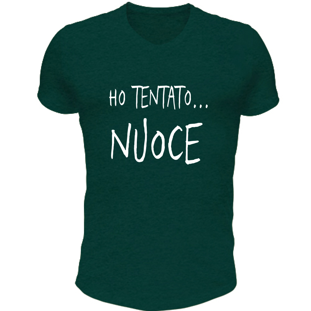 T-Shirt Unisex Scollo V Ho tentato - Scritte Divertenti