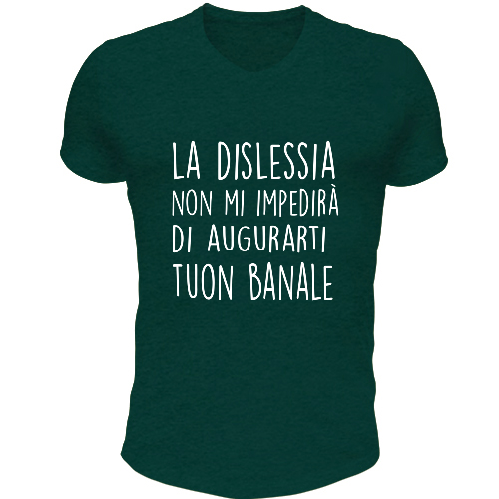 T-Shirt Unisex Scollo V Tuon Banale - Scritte Divertenti