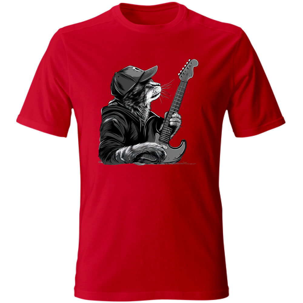 T-Shirt Unisex Large Gatto Rock