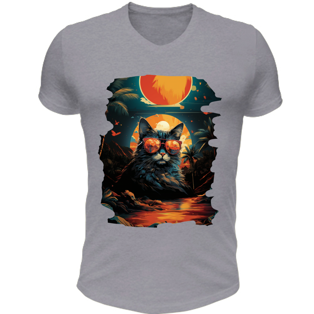 T-Shirt Unisex Scollo V Cat from Miami