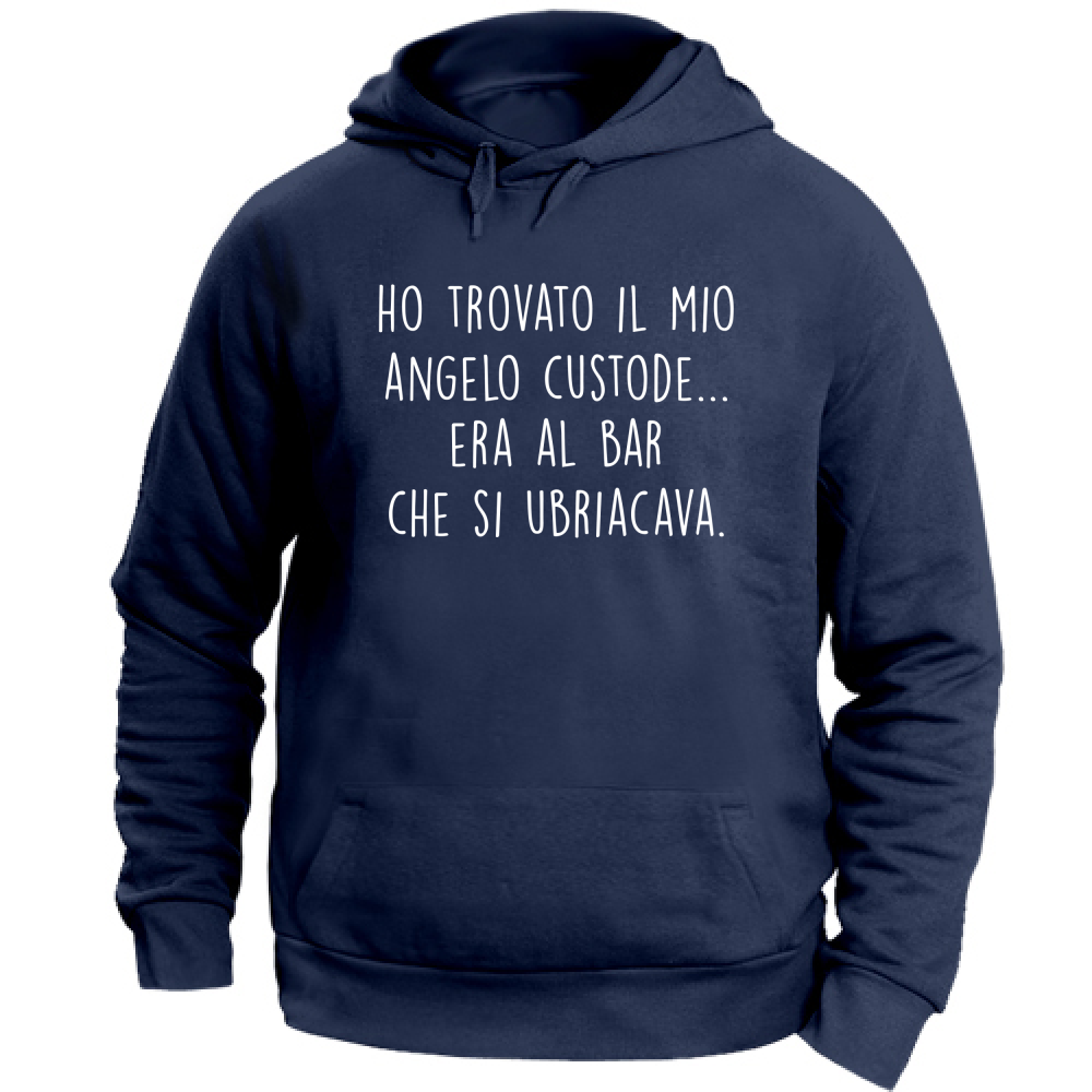 Felpa Unisex con Cappuccio Il mio angelo custode - Scritte Divertenti