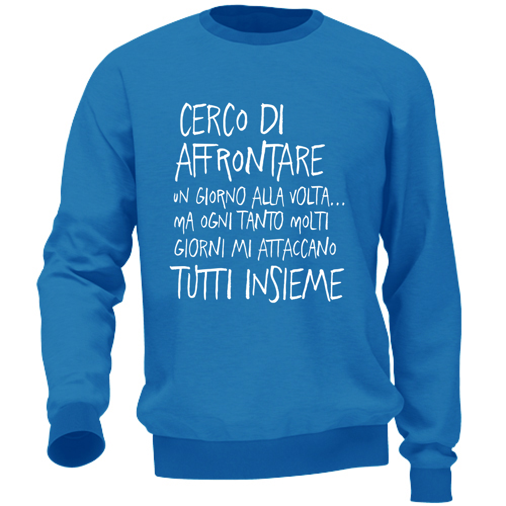 Felpa Unisex Un giorno alla volta - Scritte Divertenti