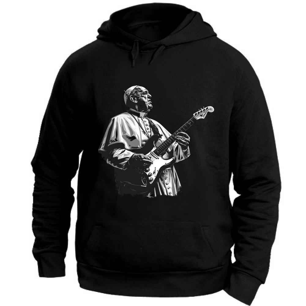 Felpa Unisex con Cappuccio Papa Rock