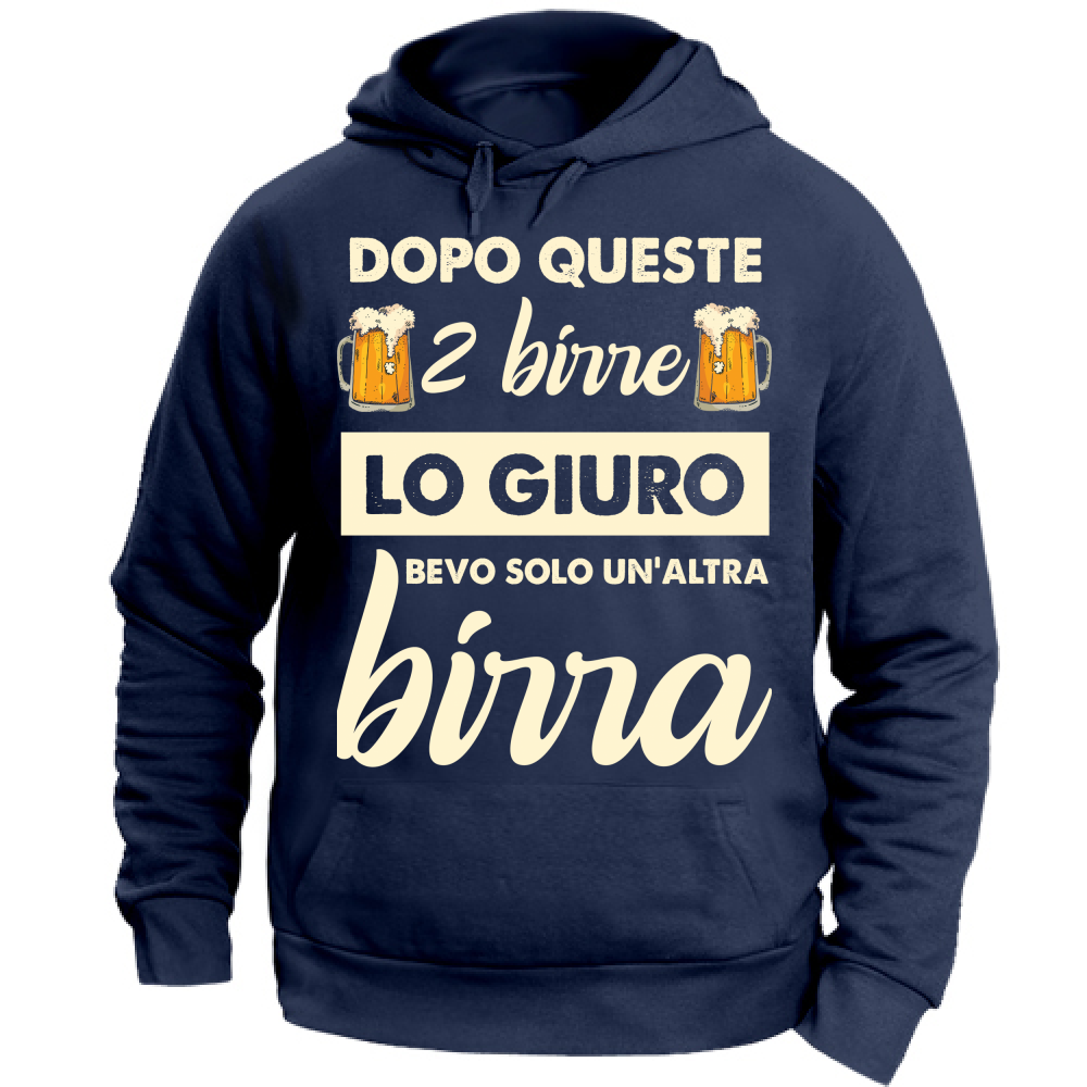 Felpa con Cappuccio Unisex Large 2 birre + 1 birra