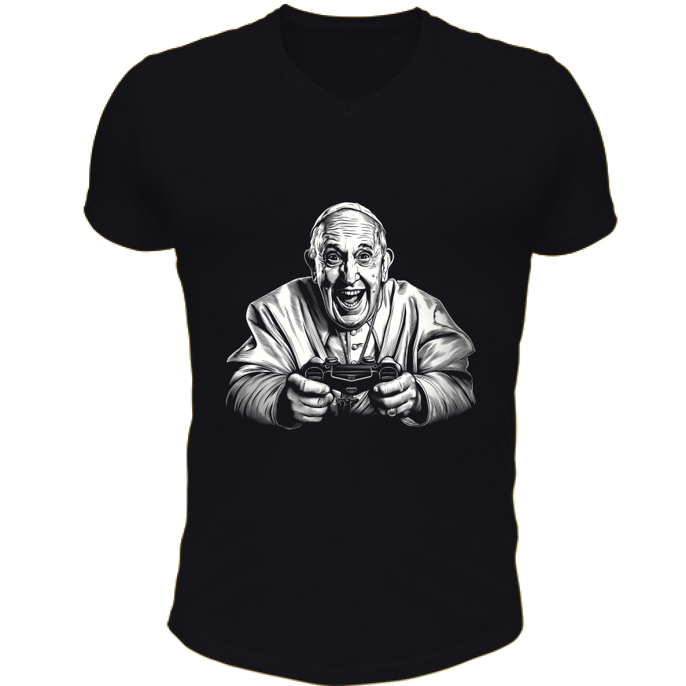 T-Shirt Unisex Scollo V Papa Gamer