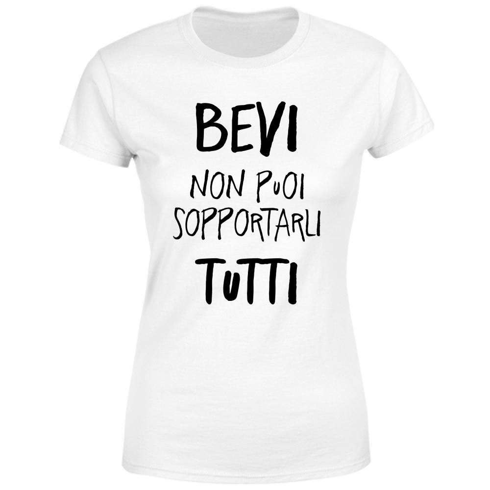 T-Shirt Donna Sopportarli - Scritte Divertenti - Chiara