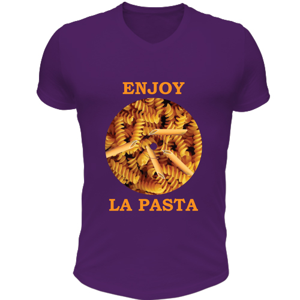 T-Shirt Unisex Scollo V Enjoy La Pasta