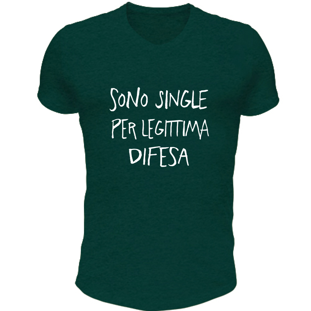 T-Shirt Unisex Scollo V Sono single - Scritte Divertenti