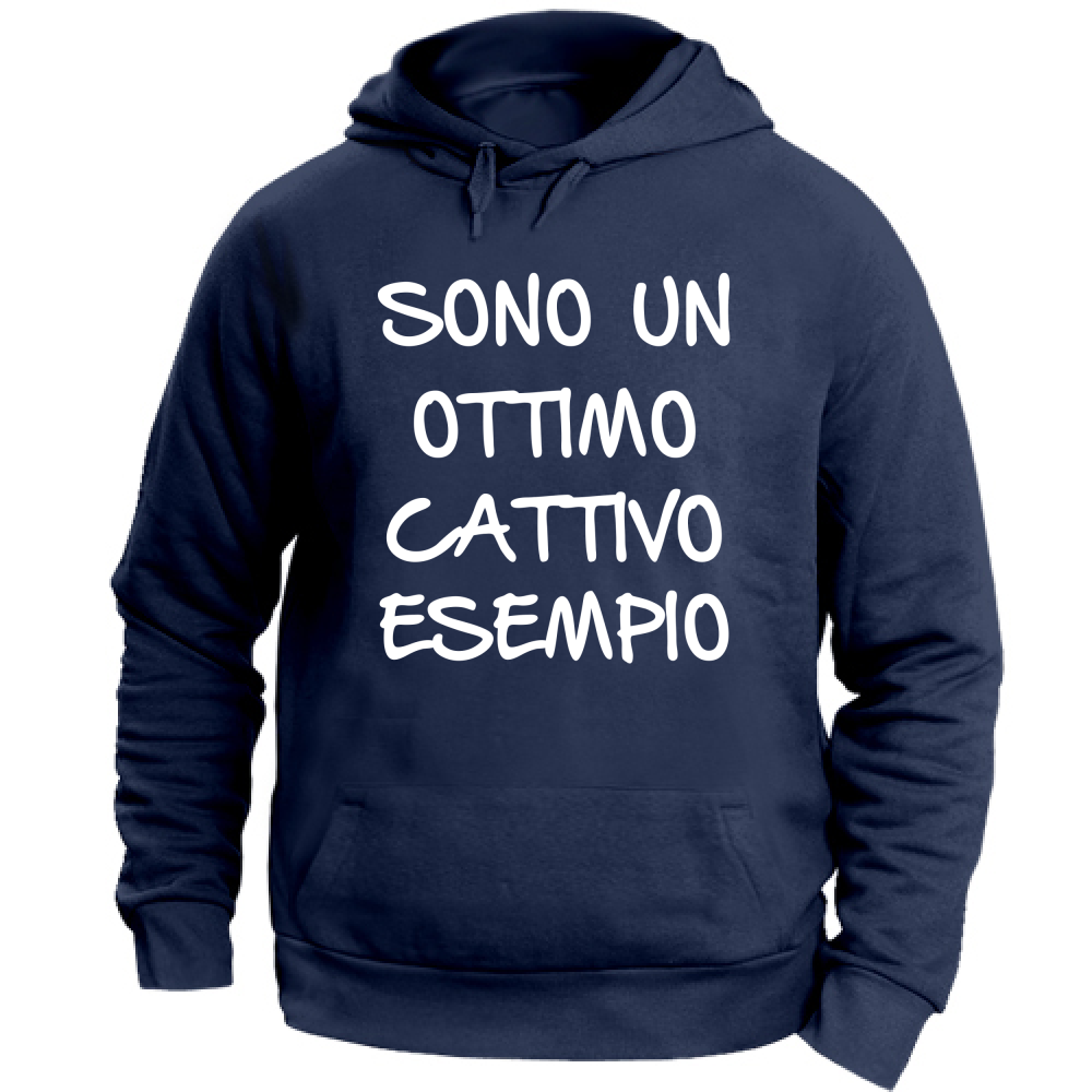 Felpa Unisex con Cappuccio Esempio - Scritte Divertenti