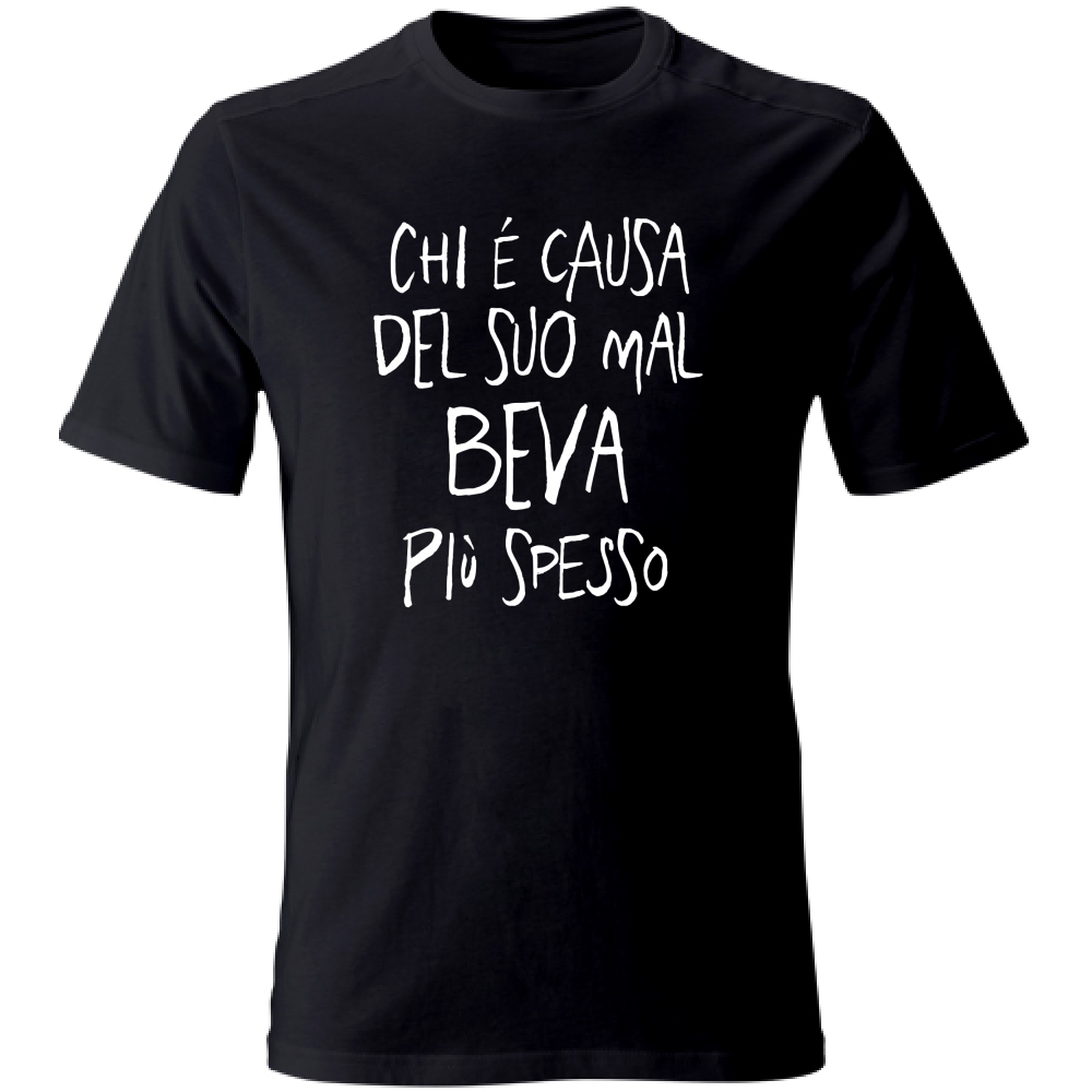 T-Shirt Unisex Large Chi è causa del suo mal... - Scritte Divertenti