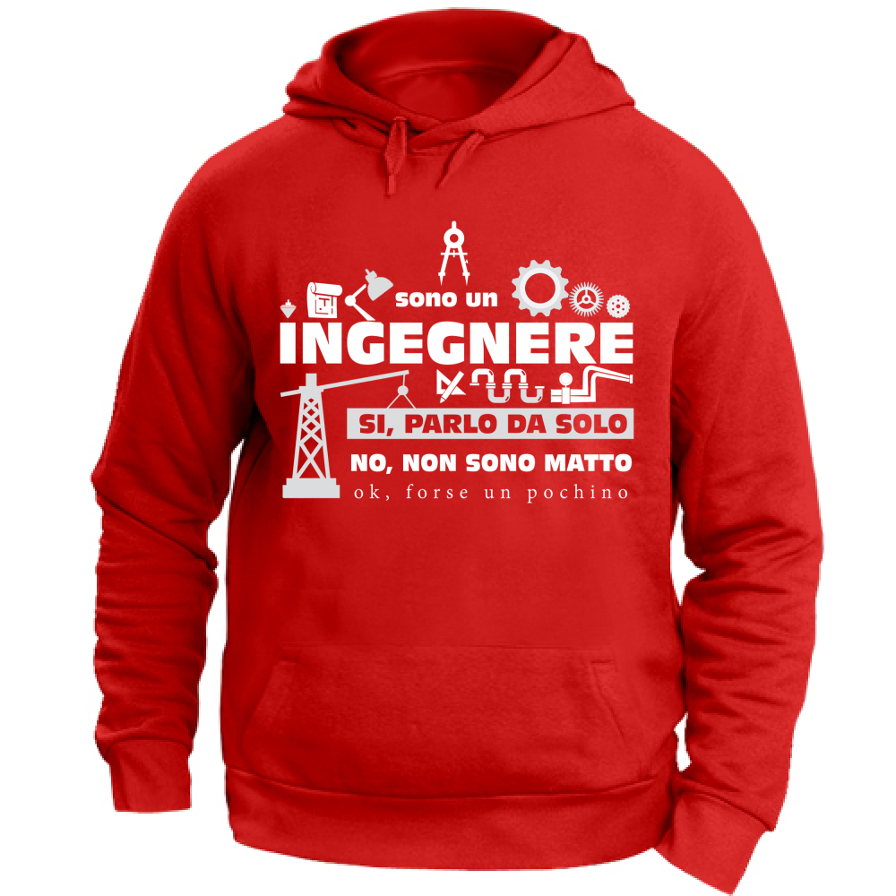 Felpa Unisex con Cappuccio Ingegnere