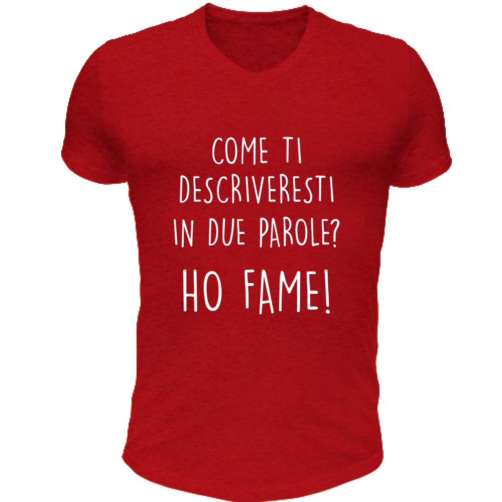 T-Shirt Unisex Scollo V Due parole - Scritte Divertenti