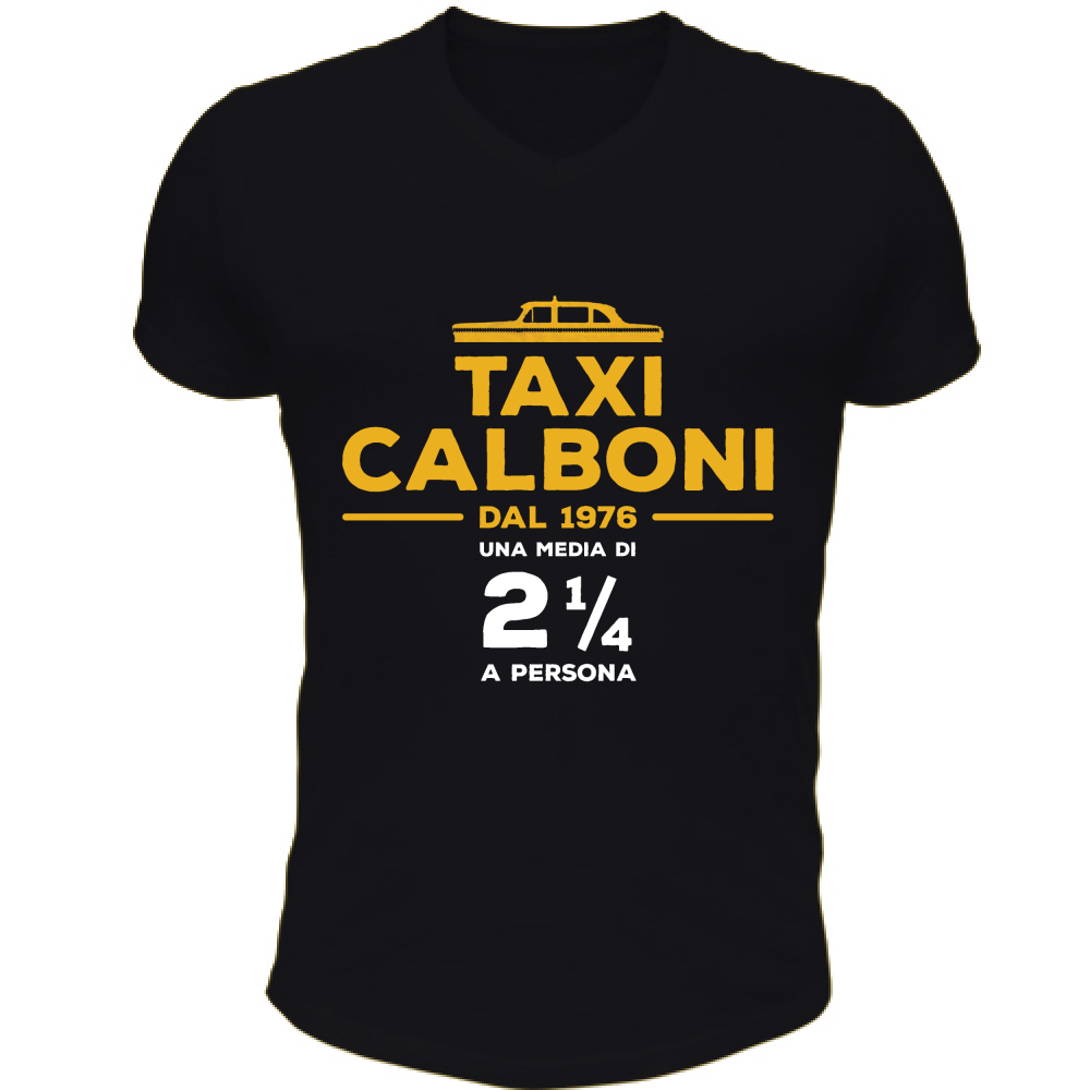 T-Shirt Unisex Scollo V Taxi Calboni