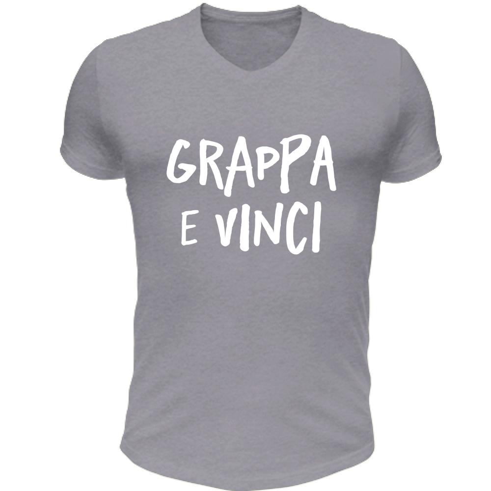 T-Shirt Unisex Scollo V ...e vinci - Scritte Divertenti