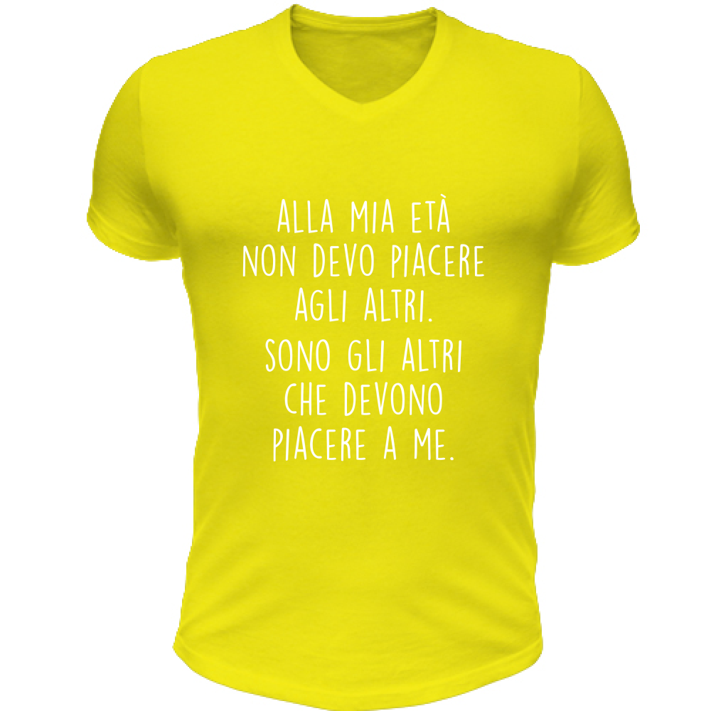 T-Shirt Unisex Scollo V Piacere - Scritte Divertenti