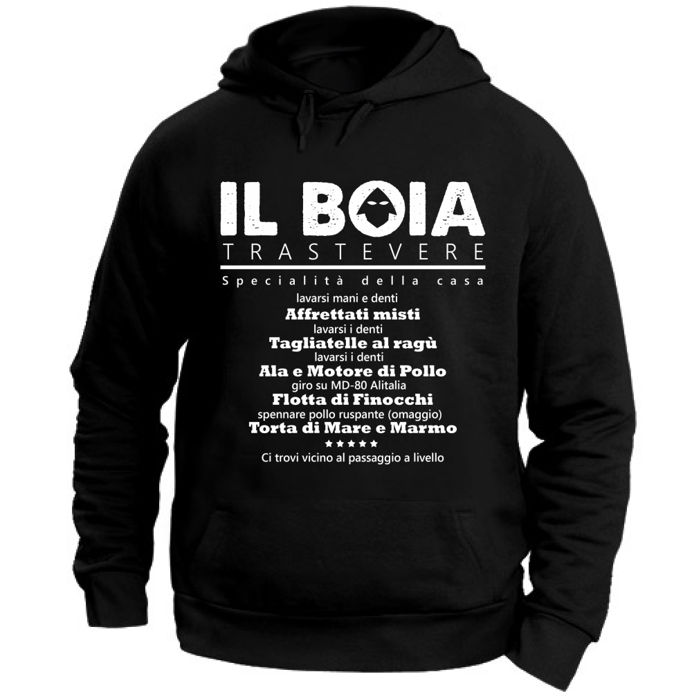 Felpa Unisex con Cappuccio Il B o i a Trastevere