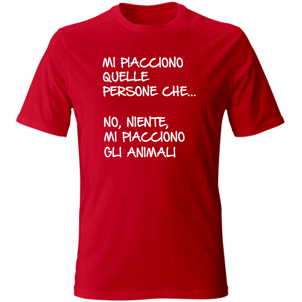 T-Shirt Unisex Large Mi piacciono gli animali - Scritte Divertenti