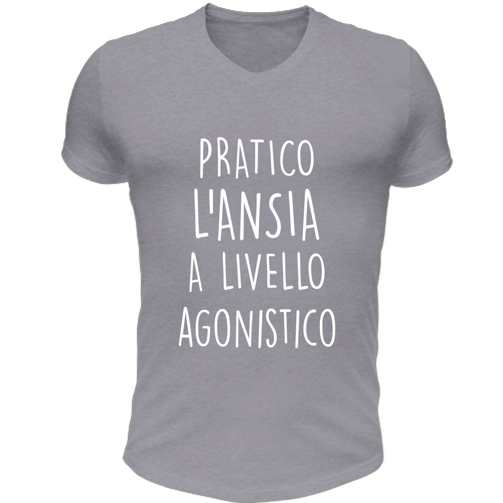 T-Shirt Unisex Scollo V A livello agonistico - Scritte Divertenti