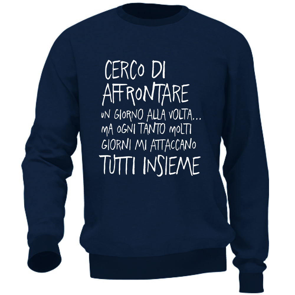Felpa Unisex Un giorno alla volta - Scritte Divertenti