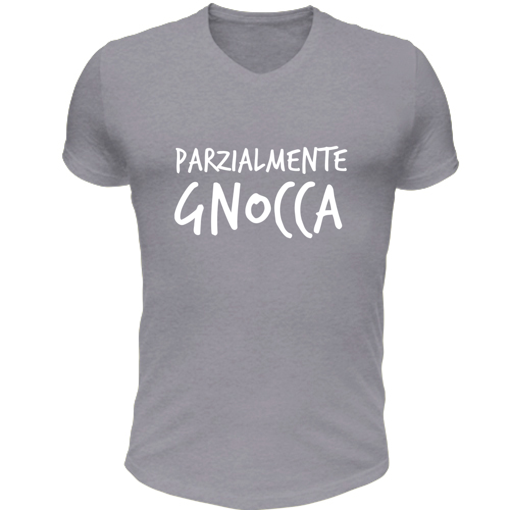 T-Shirt Unisex Scollo V Parzialmente - Scritte Divertenti