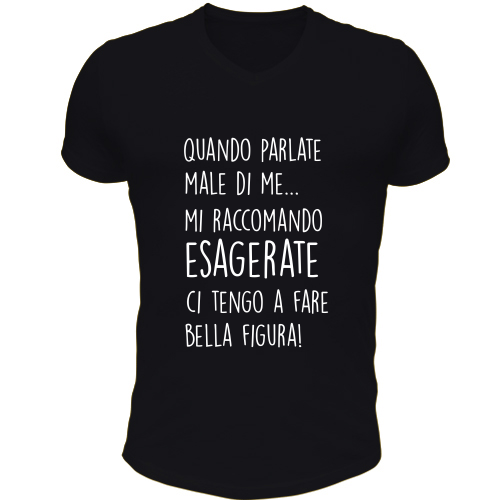 T-Shirt Unisex Scollo V Quando parlate... - Scritte Divertenti