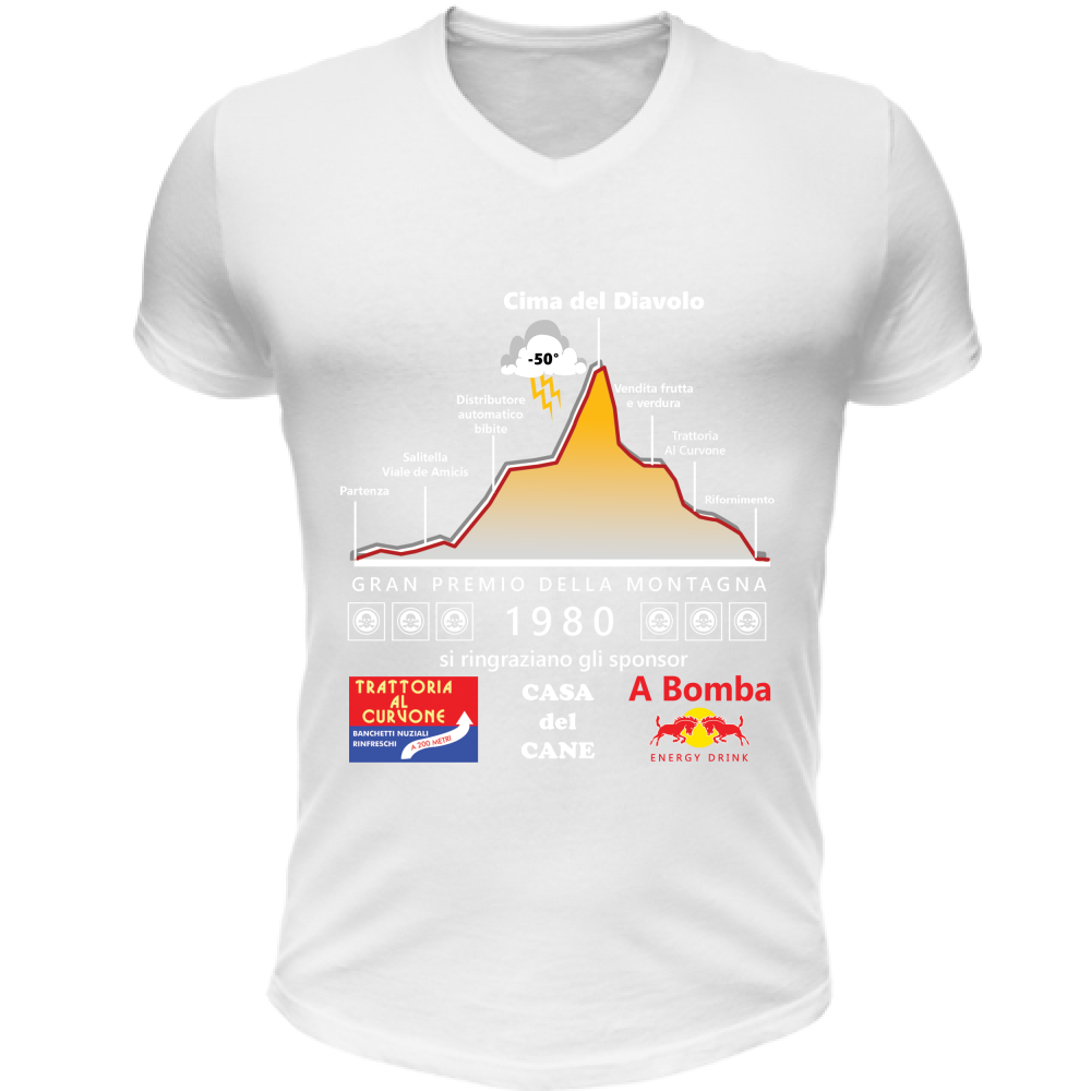 T-Shirt Unisex Scollo V La Cima del Diavolo
