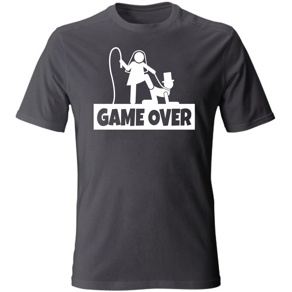 T-Shirt Unisex Large Maglietta - Addio al Celibato - Game Over - scura