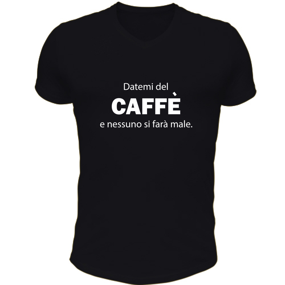 T-Shirt Unisex Scollo V Datemi del caffè