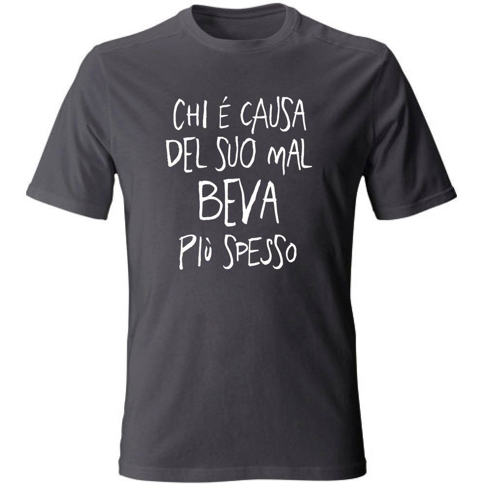 T-Shirt Unisex Large Chi è causa del suo mal... - Scritte Divertenti