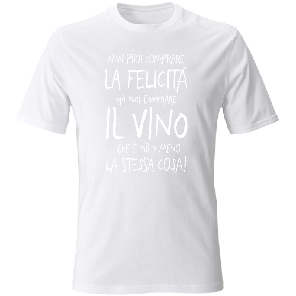 T-Shirt Unisex Large Puoi comprare il Vino - Scritte Divertenti