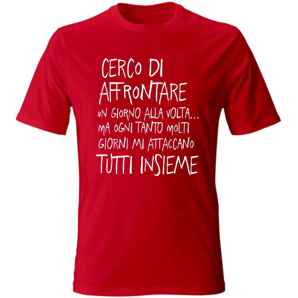 T-Shirt Unisex Un giorno alla volta - Scritte Divertenti