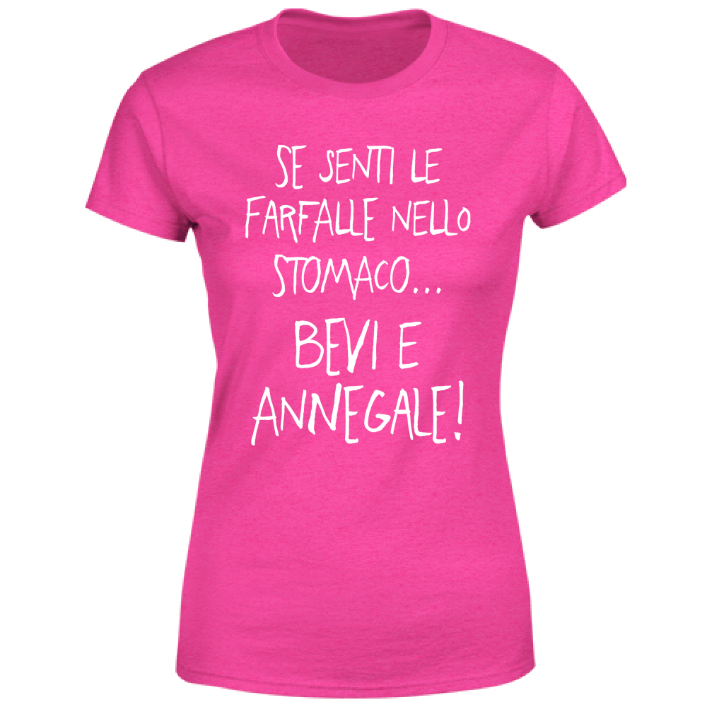 T-Shirt Donna Farfalle nello stomaco - Scritte Divertenti