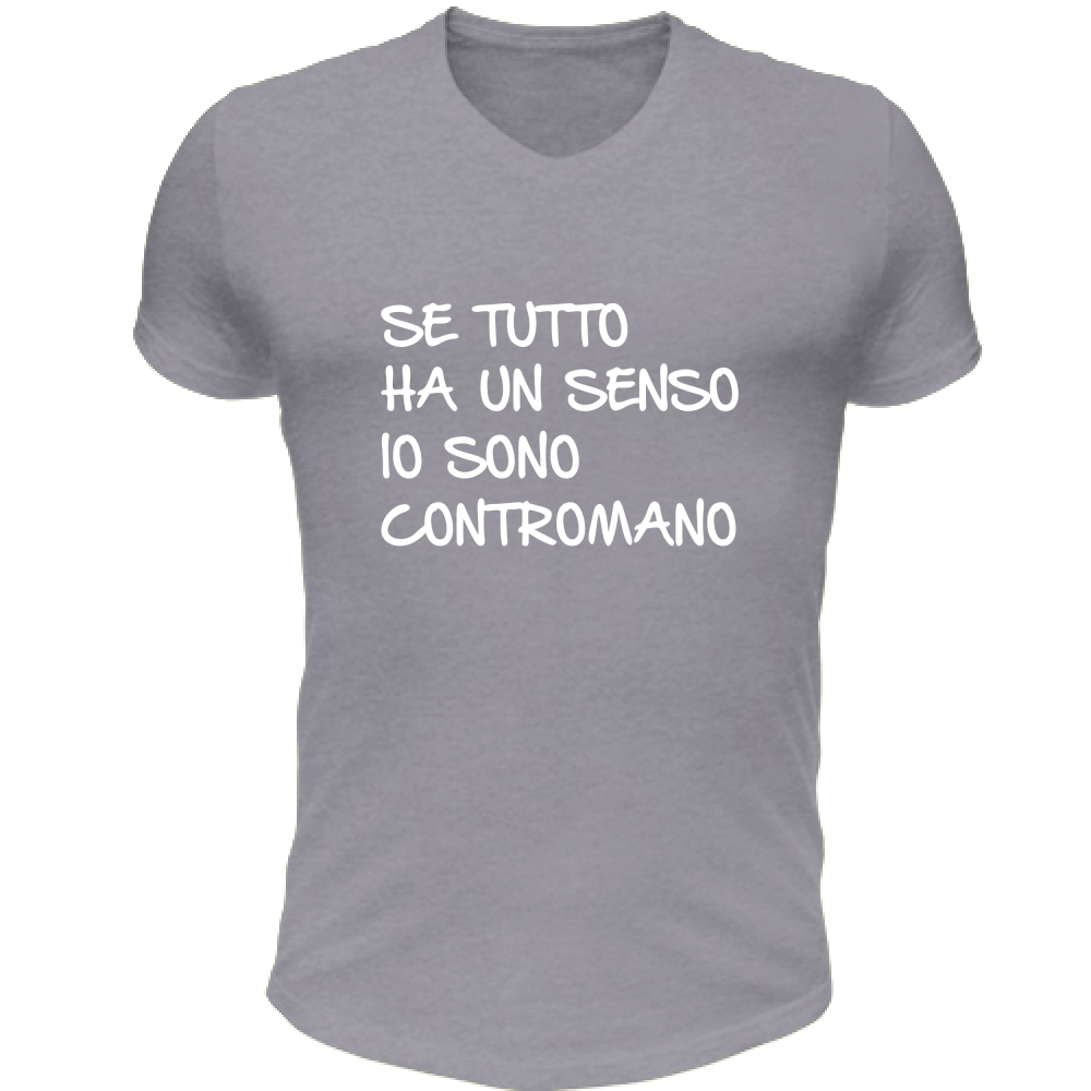 T-Shirt Unisex Scollo V Contromano - Scritte Divertenti