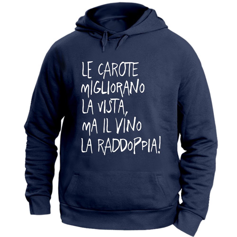 Felpa Unisex con Cappuccio Le carote - Scritte Divertenti