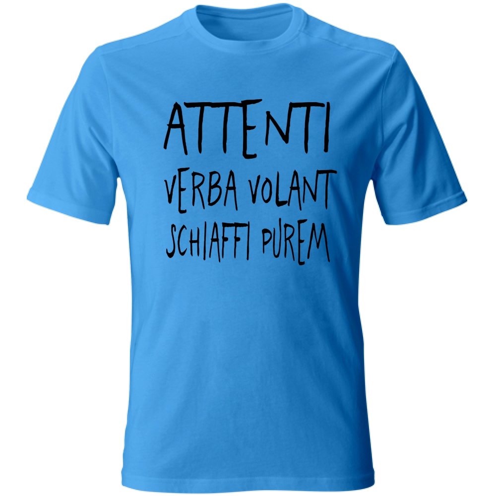 T-Shirt Unisex Verba volant - Scritte Divertenti - Chiara