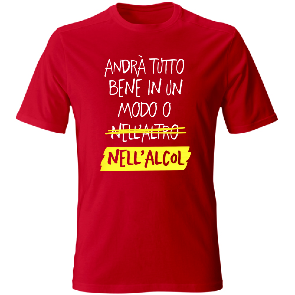 T-Shirt Unisex Large Andrà tutto bene - Scritte Divertenti