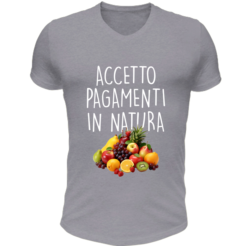 T-Shirt Unisex Scollo V In natura - Scritte Divertenti