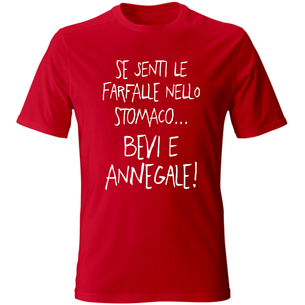 T-Shirt Unisex Farfalle nello stomaco - Scritte Divertenti